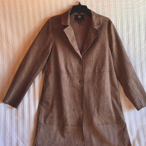 House of Harlow 1960 Faux Leather Brown Coat.Detailed stitching. Women’s Medium